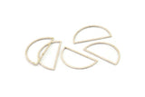 Silver Half Moon - 12 Antique Silver Plated Brass Semi Circle Connectors (15x28x0.80mm) A4832