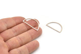 Silver Half Moon - 12 Antique Silver Plated Brass Semi Circle Connectors (15x28x0.80mm) A4832