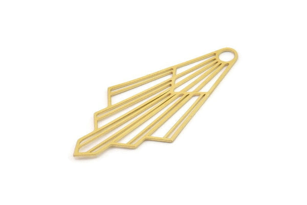 Brass Diamond Charm, 4 Raw Brass Diamond Charms With 1 Loop, Charm Earrings (52x24x0.60mm) SMP1223 A5360