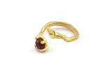 Brass Ring Settings, Raw Brass Claw Rings, Adjustable Rings - Pad Size 6mm N2565