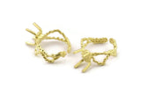 Brass Ring Settings, Raw Brass Claw Rings, Adjustable Rings - Pad Size 6x8mm N2568