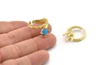 Gold Ring Settings, Gold Plated Brass Claw Rings, Adjustable Rings - Pad Size 6x8mm N2543