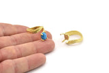 Gold Ring Settings, Gold Plated Brass Claw Rings, Adjustable Rings - Pad Size 6x8mm N2570