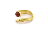 Brass Ring Setting, Raw Brass Adjustable Rings With 1 Stone Settings - Pad Size 6mm N2569