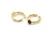 Brass Ring Setting, Raw Brass Adjustable Rings With 1 Stone Settings - Pad Size 6mm N2549