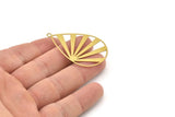 Brass Drop Charm, 10 Raw Brass Drop Shaped Charms With 1 Loop, Findings (47x30x0.30mm) D1666
