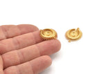 Moon and Sun, Gold Plated Brass, Gold Moon, Gold Sun, Gold Charm, Connectors With 2 Loops - Pad Size 4mm (22x19mm) N1372 H0892