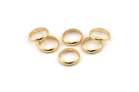 12mm Circle Connector, 8 Gold Plated Brass Circle Ring Connector With 2 Holes, Findings (12x2.5mm) BS 1852