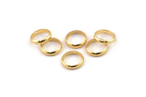 12mm Circle Connector, 8 Gold Plated Brass Circle Ring Connector With 2 Holes, Findings (12x2.5mm) BS 1852