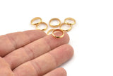 12mm Circle Connector, 8 Gold Plated Brass Circle Ring Connector With 2 Holes, Findings (12x2.5mm) BS 1852