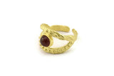 Brass Ring Setting, Raw Brass Adjustable Rings With 1 Stone Settings - Pad Size 6mm N2548