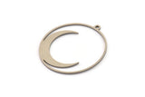 Steel Moon Charm, Stainless Steel Round Charms With 1 Loop, Crescent Moon (32x30x0.80mm) SMP1450