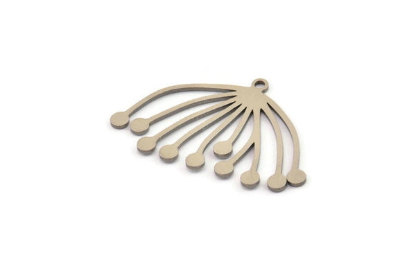 Steel Dandelion Charm, Stainless Steel Taraxacum Charms With 1 Loop (32x20x0.80mm) SMP1447