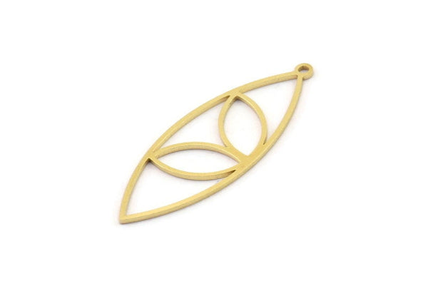 Brass Marquise Charm, Raw Brass Marquise Charms With 1 Loop, Earrings, Pendants (40x14x0.80mm) SMP1459