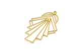 Brass Diamond Charm, Raw Brass Geometric Charms With 1 Loop, Pendant Findings (38x25x0.60mm) SMP1452
