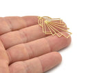 Brass Diamond Charm, Raw Brass Geometric Charms With 1 Loop, Pendant Findings (38x25x0.60mm) SMP1452