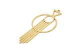Brass Round Charm, Raw Brass Triangle Charms With 1 Loop, Findings, Geometric Charms (45x20x0.60mm) SMP1467
