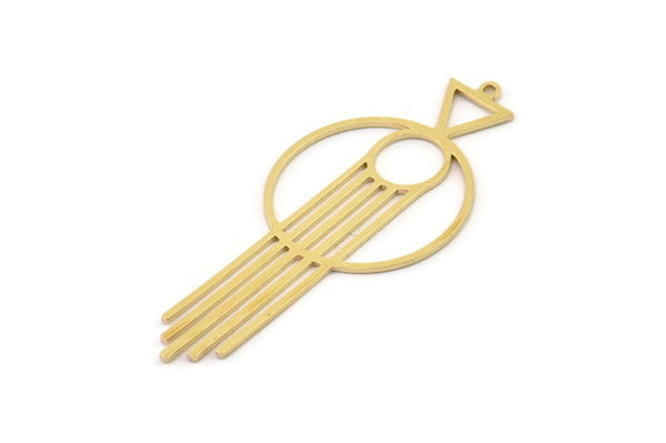 Brass Round Charm, Raw Brass Triangle Charms With 1 Loop, Findings, Geometric Charms (45x20x0.60mm) SMP1467