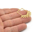 Brass Flower Charm, Raw Brass Square Charms With 1 Loop, Charm Earrings (34x30x0.60mm) SMP1469
