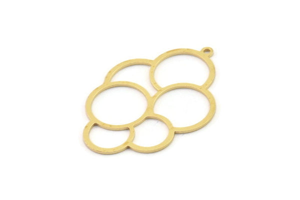 Brass Geometric Charm, Raw Brass Circle Charms With 1 Loop, Charm Earrings (42x29x0.80mm) SMP1455