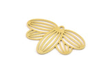 Brass Flower Charm, Raw Brass Flower Charms With 1 Hole, Charm Earrings (34x21x0.60mm) SMP1463