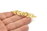 Brass Moon Charm, Raw Brass Crescent Moon Charms With 2 Holes, Brass Star Charms (60x14x0.60mm) SMP1457