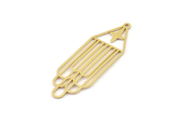 Pirinç Kuzey Yıldızı Tılsımı, Ham Pirinç Geometrik Tılsımlar, Pirinç Küpeler, 1 Delikli Takı Yapımı İçin Pirinç Tılsımlar (38x13x0,60 mm) SMP1464