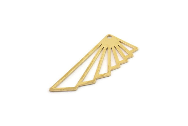 Brass Geometric Charm, Raw Brass Diamond Charms With 1 Hole (30x12x0.60mm) SMP1453