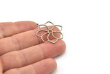 Steel Flower Charm, Stainless Steel Flower Charms With 1 Loop, Charm Pendants, Findings (30x26x0.80mm) SMP1474