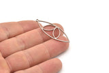 Steel Marquise Charm, Stainless Steel Marquise Charms With 1 Loop, Earrings, Pendants (40x14x0.80mm) SMP1473