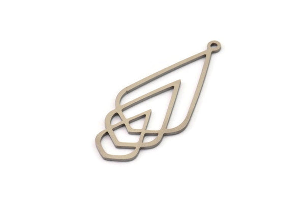 Steel Diamond Charm, Stainless Steel Triangle Charms With 1 Loop, Pendant Findings (38x17x0.80mm) SMP1472