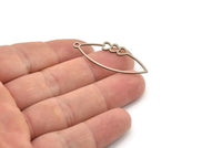 Steel Heart Charm, Stainless Steel Marquise Charms With 1 Loop, Earrings, Pendants (40x17x0.80mm) SMP1476