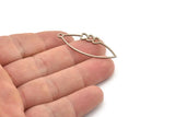 Steel Heart Charm, Stainless Steel Marquise Charms With 1 Loop, Earrings, Pendants (40x17x0.80mm) SMP1476