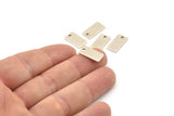 Silver Rectangle Bar, 8 Antique Silver Plated Brass Rectangle Stamping Blank, Necklace Pendants (15x8x0.80mm) A0806