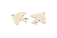 Gümüş Kuş Tılsımı, 2 Delikli 24 Antik Gümüş Kaplama Pirinç Kuş Bağlantı Parçası, Tılsımlar, Bulgular (15 mm) B0329