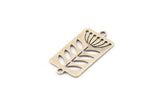 Silver Leaf Charm, 8 Antique Silver Plated Brass Dandelion Charms With 2 Loops, Charm Pendants (22x12x0.60mm) A3335