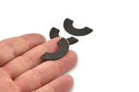 Siyah Geometrik Charm, 2 Delikli 2 Çekiçlenmiş Oksitlenmiş Siyah Pirinç U Şeklinde Kolye, Charmlar, Bulgular (31x15x8x1mm) N0966