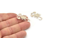 Silver Scorpion Charm, 6 Antique Silver Plated Brass Scorpion Shaped Charms With 1 Loop, Charm Pendants (30x16x0.60mm) A4929