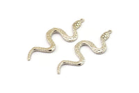 Gümüş Yılan Kolye, 1 Halka, Tılsımlar, Bulgularla Birlikte 2 Gümüş Tonlu Pirinç Yılan Kolye (49x17x2,8 mm) N1602 H0851