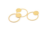 Gold Geometric Charm, 4 Gold Plated Brass Round Charms With 1 Hole (31x26x0.80mm) A5446 H0549