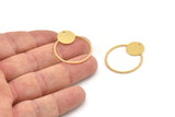 Gold Geometric Charm, 4 Gold Plated Brass Round Charms With 1 Hole (31x26x0.80mm) A5446 H0549