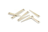 Silver Triangle Charm, 10 Antique Silver Plated Brass Triangle Charms With 1 Hole (22x4x0.80mm) B0209