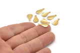 Gold Drop Charm, 12 Gold Plated Brass Drop Charms With 1 Loop, Findings (15x8x0.50mm) B0346