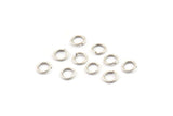 6mm Jump Rings - 100 Antique Silver Plated Brass Jump Rings (6x0.80mm) A0855