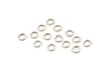 6mm Jump Rings - 100 Antique Silver Plated Brass Jump Rings (6x0.80mm) A0855