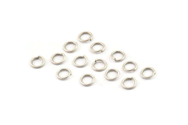 6mm Jump Rings - 100 Antique Silver Plated Brass Jump Rings (6x0.80mm) A0855