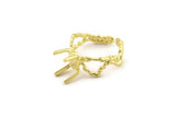 Brass Ring Settings, Raw Brass Claw Rings, Adjustable Rings - Pad Size 6x8mm N2568