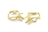 Brass Ring Settings, Raw Brass Claw Rings, Adjustable Rings - Pad Size 6x8mm N2568