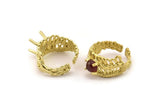 Brass Ring Settings, Raw Brass Claw Rings, Adjustable Rings - Pad Size 6mm N2541