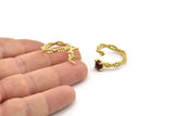 Brass Ring Settings, Raw Brass Claw Rings, Adjustable Rings - Pad Size 6mm N2550